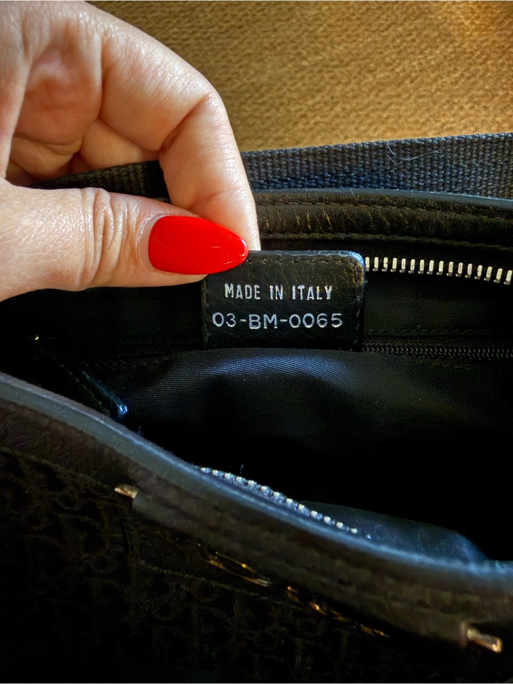 Dior Black Logo Jacquard Mini Shoulder Bag with Gold Plaque - Picture 4 of 5